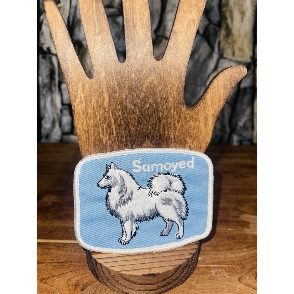 Vintage NEW Samoyed Dog Patch   For The Samoyed Owner Blue/White Sewing
